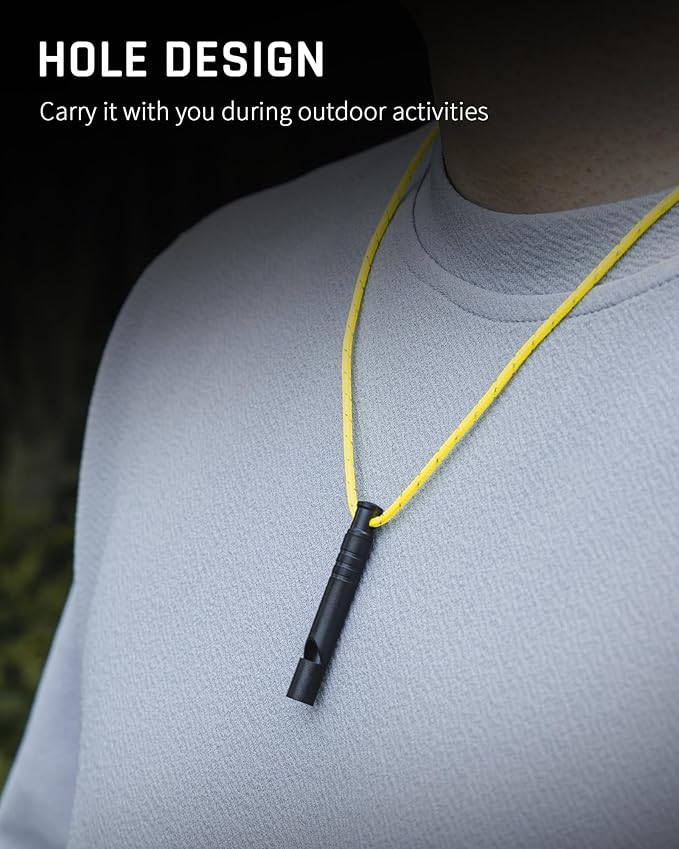 TISUR Titanium Emergency Whistle,120db Safety Whistle with Lanyard,Outdoor Survival Small Whistle for Life Saving,Hiking,Pets Training,Coach Sports-StrideForce Fitness