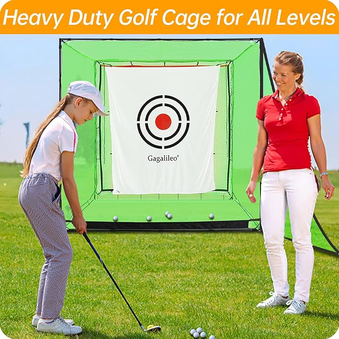 Golf Practice Hitting Nets for Backyard Driving Indoor Use Heavy Duty Practice Golf Driving Nets for Backyard Premium Portable Golf Impact Nets Cages with Frame-StrideForce Fitness