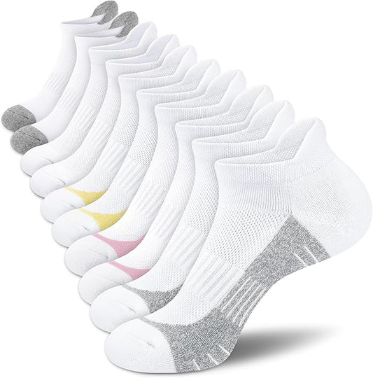 Ankle Socks Women Athletic No Show Socks Running Comfort Cushioned 5-Pairs