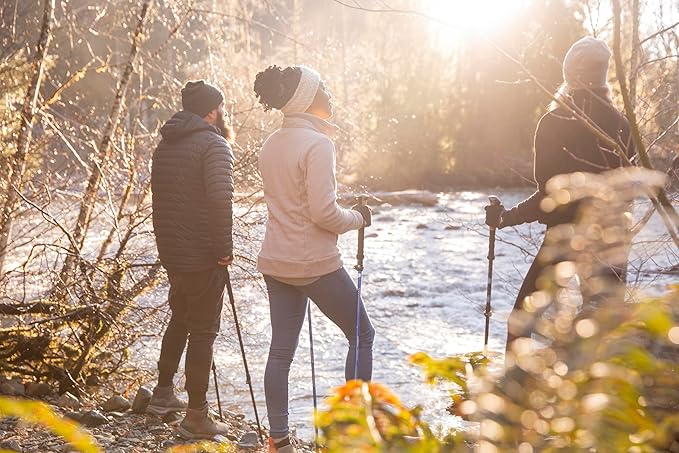 Cascade Mountain Tech Lightweight Aircraft-Grade Aluminum Trekking Poles with Extended Down Grip Plus Tip Kit-StrideForce Fitness