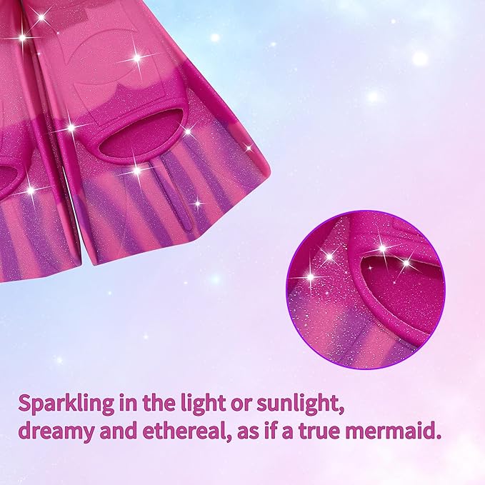 Kids Swim Fins,Short Kids Fins Youth Swimming Flippers for Lap Swimming Training for Children Girls Boys Beginners-StrideForce Fitness