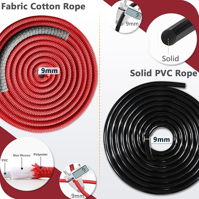 Weighted Jump Rope, 1LB Tangle-Free Ball Bearing Rapid Speed Skipping Rope for Men Women, Adjustable 9mm Cotton & PVC Rope with Alum Handle for Boxing MMA Weight-Loss Athletic Workout Fitness-StrideForce Fitness