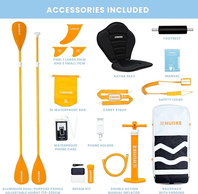 Inflatable Paddle Board for Adults with Accessories Included, Oar, Fins, Pump. Stand Up Paddleboard Great Stability and Resistance. 10’ x 33" x 5.9", Maximum Load 286 lb-StrideForce Fitness