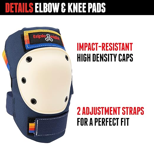 Triple Eight Saver Series 3-Pack Pad Set– Ideal for Skateboarding, In-line Skating, Roller Skating, and Biking-StrideForce Fitness
