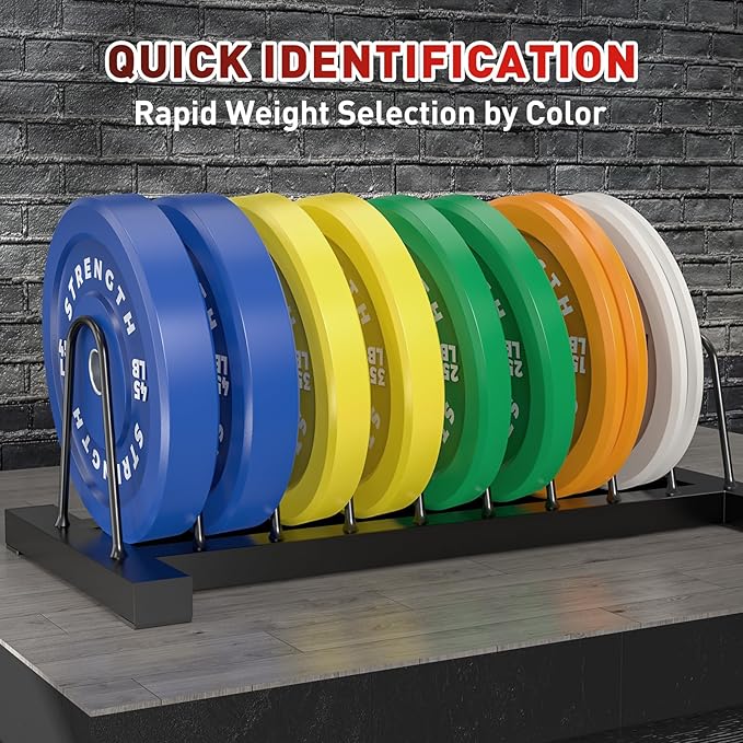 Premium Color-Coded Rubber Bumper Plates Set - 2 Inch Olympic Weight Plates for Home Gym Cross and Strength Training-StrideForce Fitness
