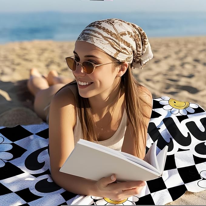 JML Personalized Beach Towel with Name, Custom Flower Beach Towel, Customized Microfiber Pool Towel, Quick Dry & Absorbent Swim Towel for Adult,Mother's Day, Birthday, Summer Holiday,Vacation-StrideForce Fitness