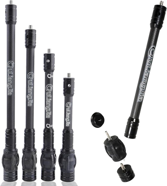 AMEYXGS Bow Stabilizer for Compound Bow, 6" 8" 10" 12" Rod Balance Bar with Damping System and Weights Shock Absorber for Compound Bow Archery Accessory-StrideForce Fitness