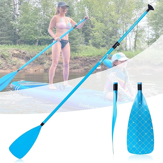 Freein 3-Piece Adjustable & Floating SUP Paddle - Fiberglass Shaft, Nylon Blade (71-83")-StrideForce Fitness
