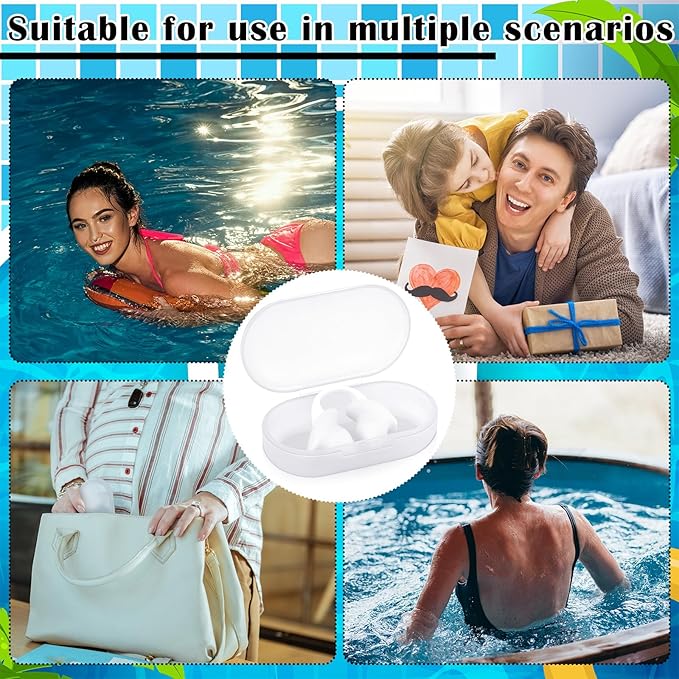 Soulchen 2 Pcs Swimming Nose Plugs Silicone Waterproof Painless Swim Nose Clip with Storage Box for Adults Kids Men Women Beginners-StrideForce Fitness