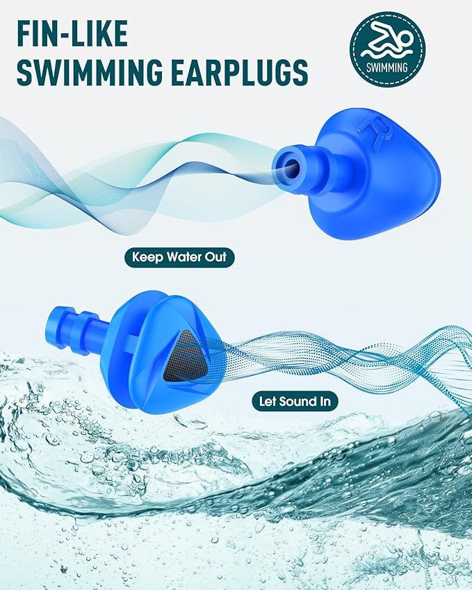 Hearprotek [2 Pairs] Swimmer Ear Plugs,Custom-fit Water Protection Adult Swimming earplugs for Swimmers Pool Shower Bathing and Other Water Sports-StrideForce Fitness
