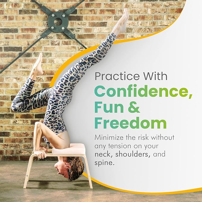 FeetUp - The Original Yoga Headstand Bench, Vegan Handstand Trainer Bench and Stand, Strength Training Inversion Equipment for Relaxation and Strength, Includes App & Starter Kit, #1 Worldwide-StrideForce Fitness