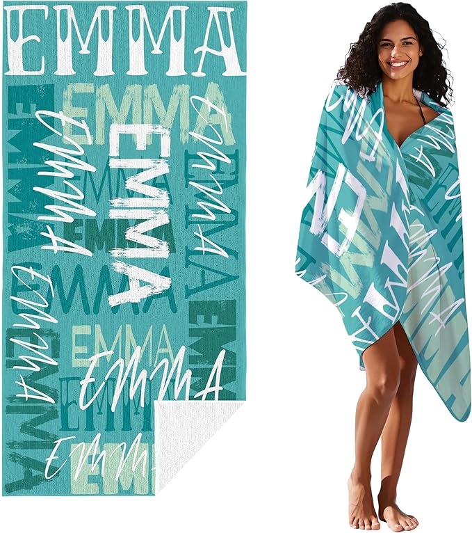 JML Personalized Beach Towel with Name, Custom Beach Towel with Name, Customized Microfiber Pool Towel, Quick Dry & Absorbent Swim Towel for Adult,Anniversary, Birthday, Summer Holiday,Vacation-StrideForce Fitness