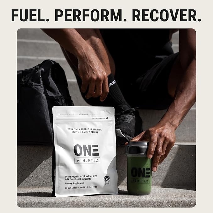 ON3 Athletic Protein Greens Supplement with chlorella, eleuthero and MCT Powder (30 Servings, Herbal)-StrideForce Fitness