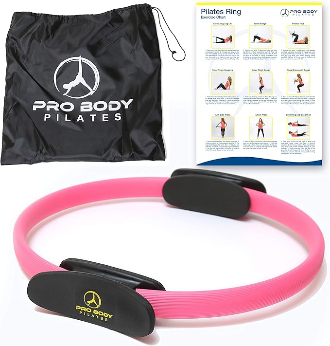 ProBody Pilates Fitness Circle – 14 Inch Pilates Ring for Focusing on Toning Inner Thighs, Arms, and Core-StrideForce Fitness