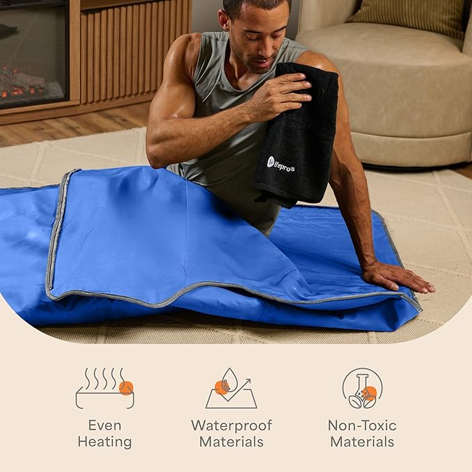 LifePro RejuvaWrap Infrared Sauna Blanket for Detox & Relaxation – Available in 5 Colors & 3 Models – Portable Far Infrared at Home Sauna for Muscle Relief, Circulation & Recovery – 9 Heat Levels-StrideForce Fitness