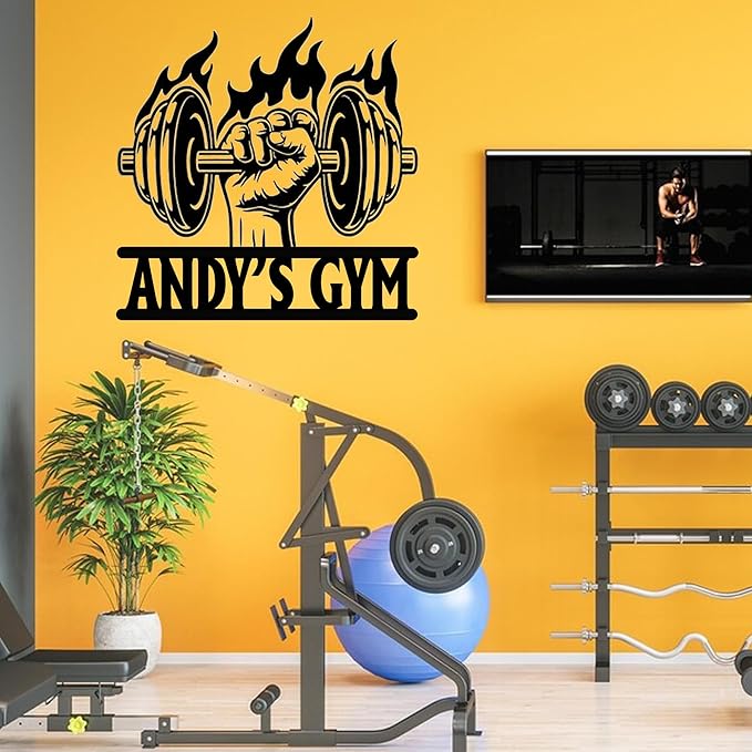 Luxury Personalized Gym Metal Sign, Custom Home Gym Sign, Home Gym Decorations, Gifts for Fitness Lovers, Workout Room Decor, Gym Signs for Home Gym, Christmas Gifts 2-StrideForce Fitness
