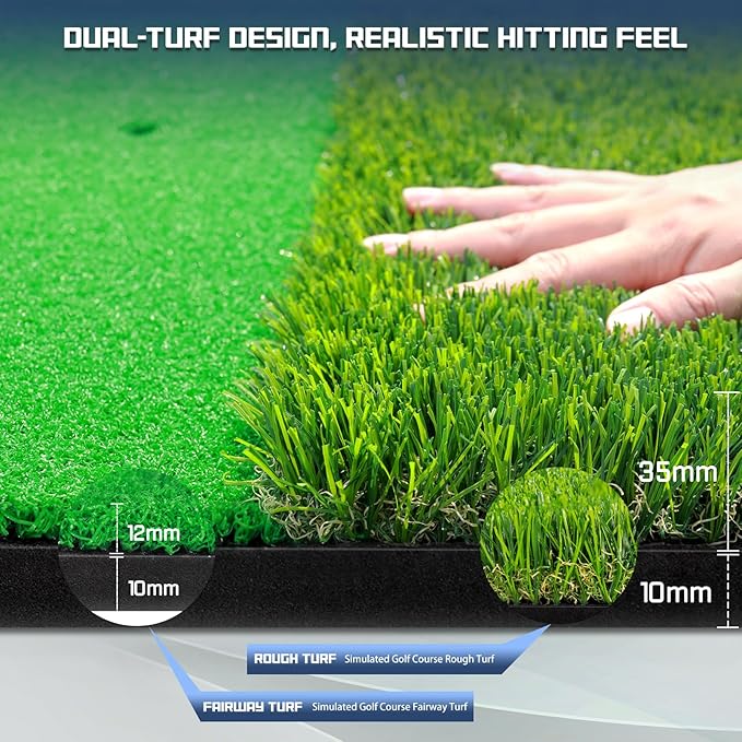 Upgrade Multi-Function Golf Hitting Mat – MyVoice 5x4ft Thickened Mat with Interchangeable Turf, Durable Non-Slip Base for Indoor & Outdoor Practice, Ideal for Golfers of All Levels-StrideForce Fitness