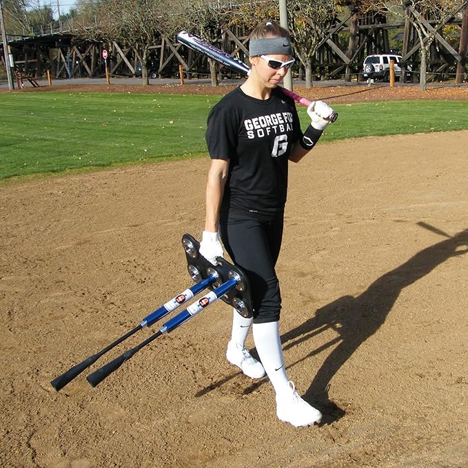 Jugs Pro-Style 5-Point T - This Batting tee Comes Complete with a Weighted Rubber encased Base and 2 Fully Adjustable Extension Tubes. Teaches Correct Contact Points for Inside, Middle, and Outside.-StrideForce Fitness