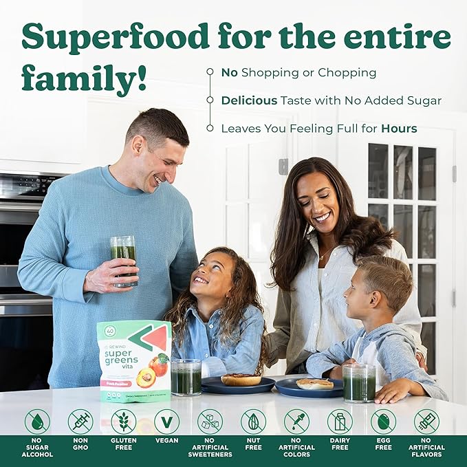 Best Tasting Vita Variety Sample Stick Pouch - Super Greens Powder Packets - Delicious Green Juice Drink Mix with Amazing Flavor - Over 40 Superfoods - Variety Pack-StrideForce Fitness