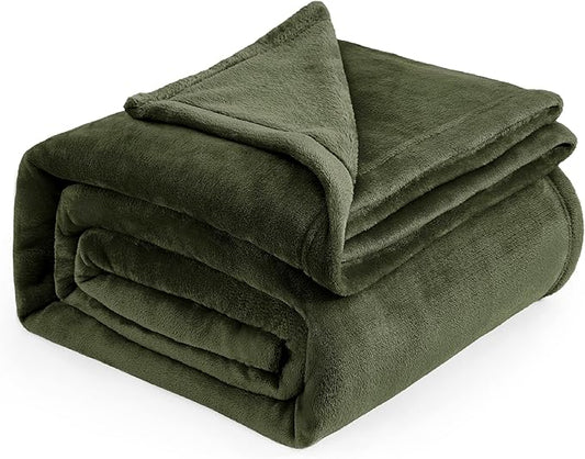 Bedsure Fleece Blankets King Size Oive Green - Bed Blanket Soft Lightweight Plush Cozy Fuzzy Luxury Microfiber, 108x90 inches-StrideForce Fitness
