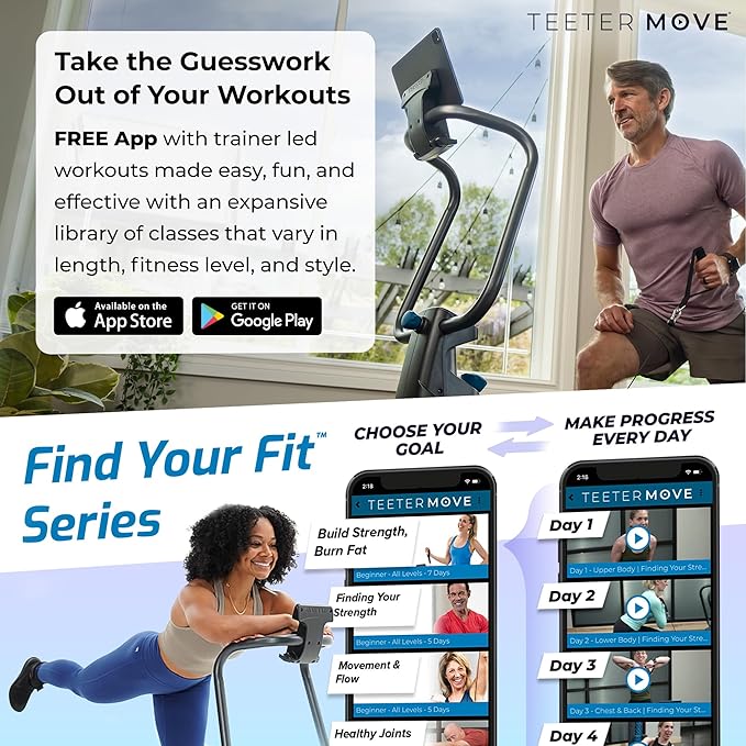 Teeter FitForm Home Gym Strength Trainer - Low-Impact Total Body Cable Resistance - TeeterMove Personal Training App-StrideForce Fitness