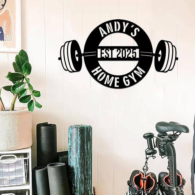 Luxury Personalized Gym Metal Sign, Custom Home Gym Sign, Home Gym Decorations, Gifts for Fitness Lovers, Workout Room Decor, Gym Signs for Home Gym, Christmas Gifts 1-StrideForce Fitness
