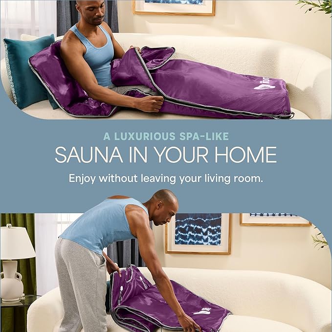 Lifepro BioRemedy Infrared Sauna Blanket – Available in 5 Colors – Portable Far Infrared Home Sauna Bag for Detox, Tension, and Relaxation – Adjustable Temp (86–158°F) & Timer – Includes Detox Wraps-StrideForce Fitness