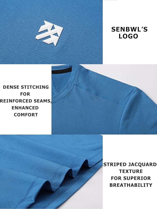 Mens Seamless Workout T-Shirts Lightweight Moisture Wicking Running Hiking Camping Tennis Pickleball Shirts for Men-StrideForce Fitness