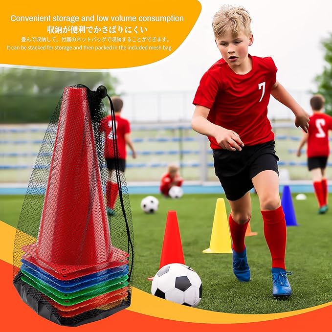 BiAnYC 12.5 Inch（32CM） Plastic Sport Training Traffic Cones Set of 10-StrideForce Fitness
