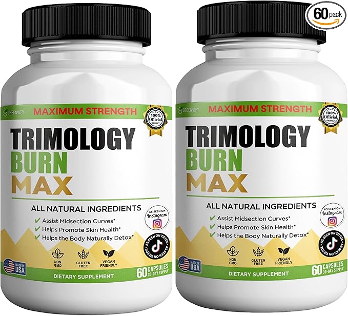 Trimology Burn Max Natural Supplement, 60 Capsules, 30 Day Supply, Vegan, Gluten Free (2)-StrideForce Fitness