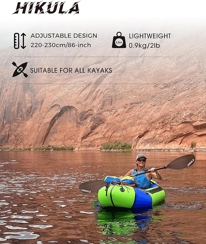 Kayak Paddle Aluminum Shaft Paddle with Nylon Blades, Floating Adjustable Kayaking Oars, 3 Piece, 220-240cm/86-94 Inches,Black/Rose/Teal/Black/Orange/Grey-StrideForce Fitness