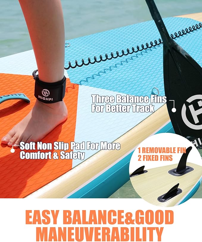 Highpi Inflatable Stand Up Paddle Board for Youth and Adults – Wide Sup with Premium Accessories, Blow Up Paddleboard for Surfing, Fishing, Yoga & More-StrideForce Fitness