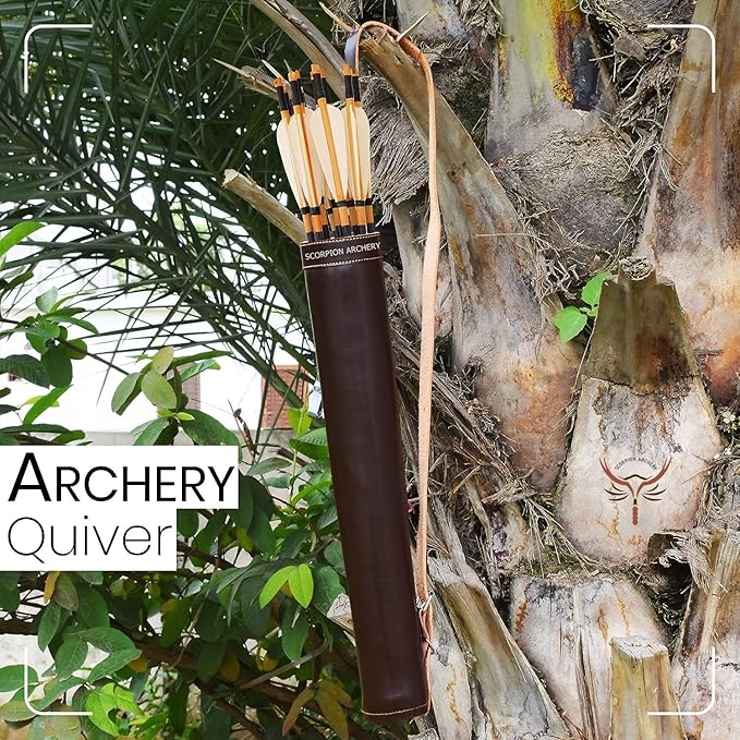 Traditional Back Quiver Bow Arrow Holder Handmade Leather Quiver Lightweight & Comfortable Gift for him Aniversary Gift-StrideForce Fitness