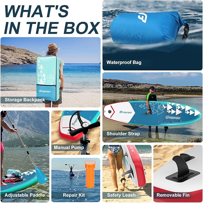 FBSPORT 11' Premium Stand Up Paddle Board, Yoga Board with Durable SUP Accessories & Carry Bag | Wide Stance, Surf Control, Non-Slip Deck, Leash, Paddle and Pump for Youth & Adult-StrideForce Fitness