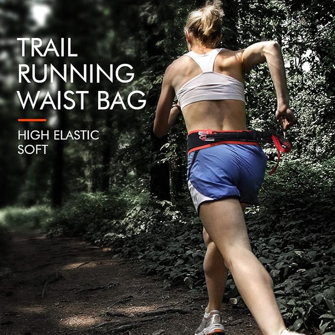 AONIJIE Hydration Belt Running Fanny Pack, with 250ml Soft Water Bottle Flask Phone Holder for Trailing Running Climbing Jogging Cycling Workout Fitness 3 Colors (Red, S/M)-StrideForce Fitness