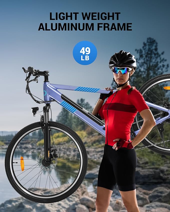 Electric Bike for Adults,36V Built-in Invisible Removable Battery,350W Brushless Motor(Peak 450W) Electric Mountain Bike,26" Tires&Front Fork Suspension,UL Certified 7-Speed-StrideForce Fitness