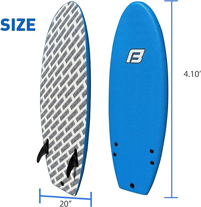 4'10" FUNBOARD Beginner Learning Softboard Surfboard Foam-StrideForce Fitness