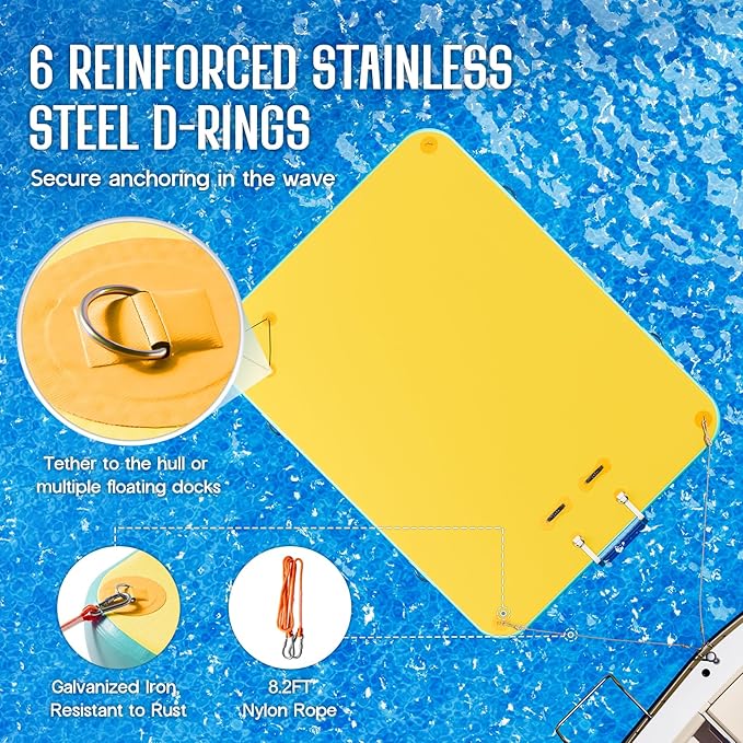 Specraft Inflatable Floating Dock, Non-Slip Air Dock Platform loating Island Raft with Rope Ladder for Pool Lake Beach Ocean-StrideForce Fitness