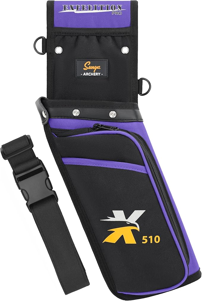 SUNYA X510 Field & Competition Hip Arrow Quiver | 3-Slot Noise-Free Archery Quiver with Sturdy Storage System (42x18cm)-StrideForce Fitness