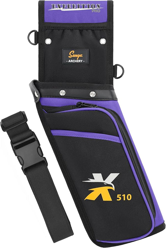 SUNYA X510 Field & Competition Hip Arrow Quiver | 3-Slot Noise-Free Archery Quiver with Sturdy Storage System (42x18cm)-StrideForce Fitness