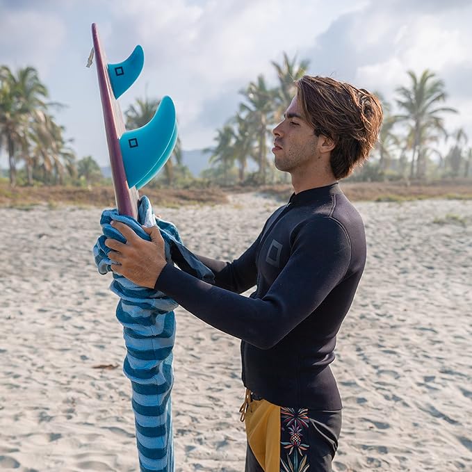 Surf Squared Surfboard Sock Cover and Paddleboard Cover - Lightweight Stretch Protective Surfboard Bag - Surfing Accessories - Shortboard, Longboard, Hybrid, Wakesurf, Standup Paddleboard SUP-StrideForce Fitness