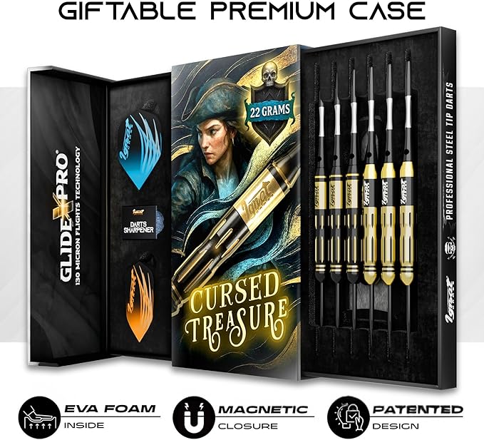 IgnatGames Premium Steel Tip Darts – 3/6/12 Pack Brass Barrels with Aluminum Shafts, 16 GlideXPro Flight Set, Tool Kit & Giftable Case-StrideForce Fitness