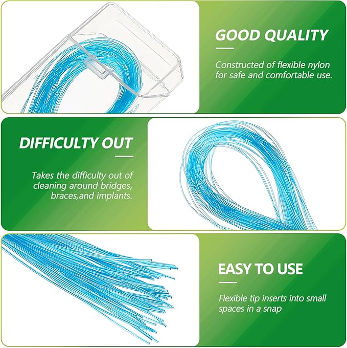 Floss Threaders, Orthodontic Threader, Ultraclean Access Tool for Maintaining Oral Health with Braces, Bridges, and Implants 300 Count (Pack of 3)