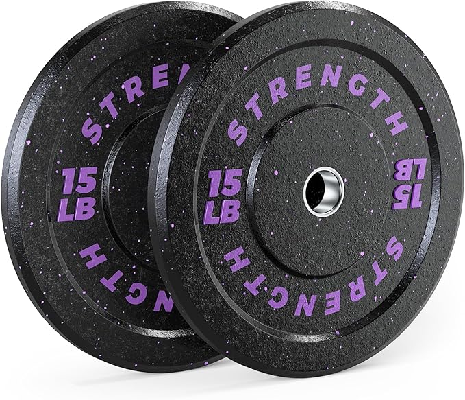 GIKPAL 2-Inch Bumper Plates High Bounce - Rubber Olympic Weight Plates Set for Home Gym, Barbell Plates for Weight Lifting Strength Training,-StrideForce Fitness