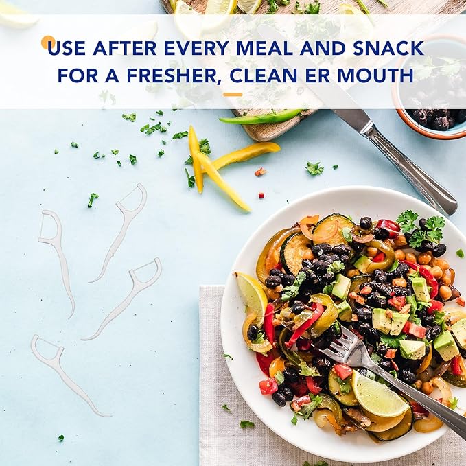 RAZOKO Dental Floss Picks High Pull Toothpicks Sticks,Professional Clean Floss Picks,Unflavored Disposable Flossers Refill Pack 500Pcs