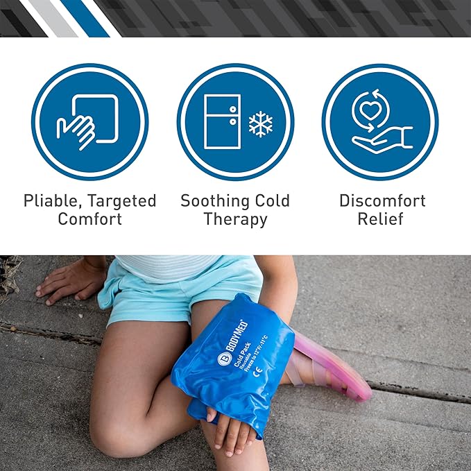 BodyMed Reusable Vinyl Ice Pack for Neck - Professional Grade Cold Therapy for Injuries, Aches, Swelling, Bruises, Sprains - 23 in. Long (Neck Contour)-StrideForce Fitness