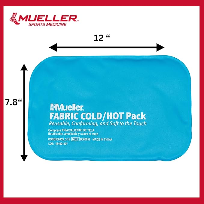 MUELLER Sports Medicine Reusable Fabric Cold & Hot Pack, Ice Pack for Injuries and Pain Relief, Blue-StrideForce Fitness
