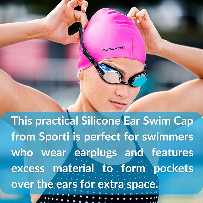 Sporti Silicone Ear Swim Cap-StrideForce Fitness