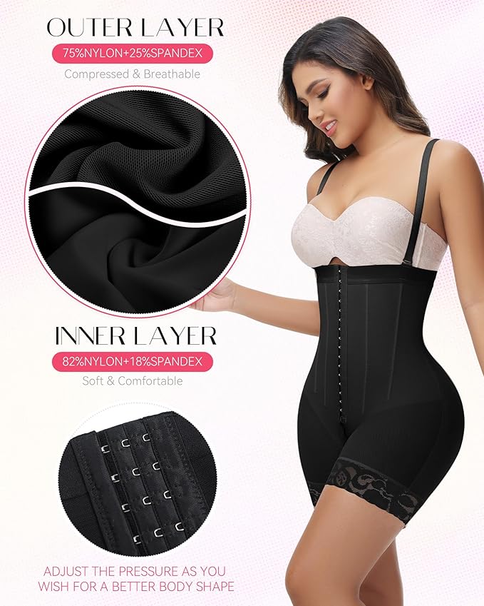 SHAPSHE Faja Colombianas Moldeadoras Body Shaper Strapless Shapewear Stage High Compression Garment Butt Lifter Tummy Control-StrideForce Fitness