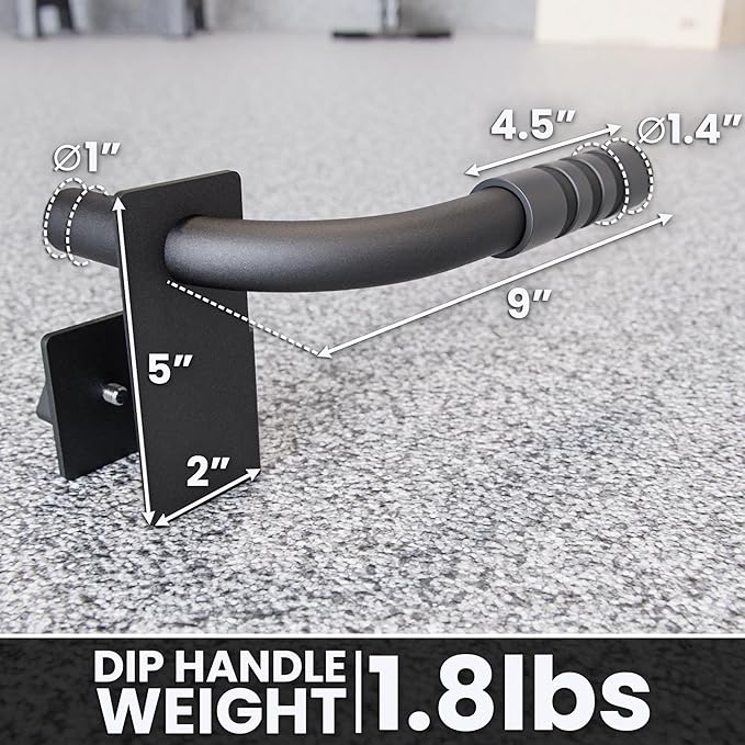 Synergee Dip Station Set of 2 Dip Bar Attachments for Power Racks. Compatible with 2x2 Tube Racks with 1" Holes. Max Capacity 350lbs.-StrideForce Fitness